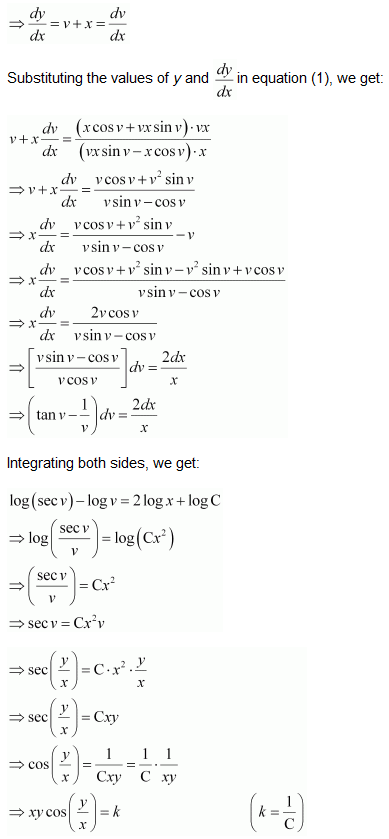 NCERT Solutions class 12 Maths Differential Equations