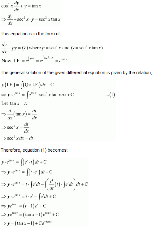 NCERT Solutions class 12 Maths Differential Equations