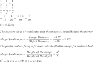 mirror formula Light reflection and refraction